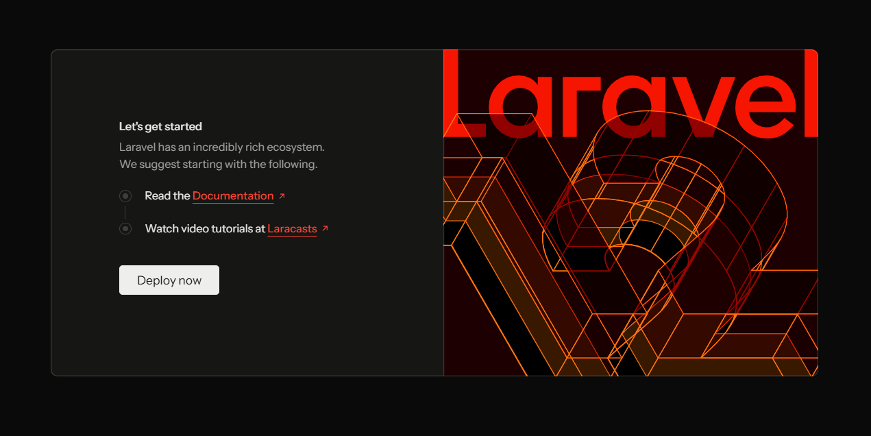 Page d'accueil Laravel